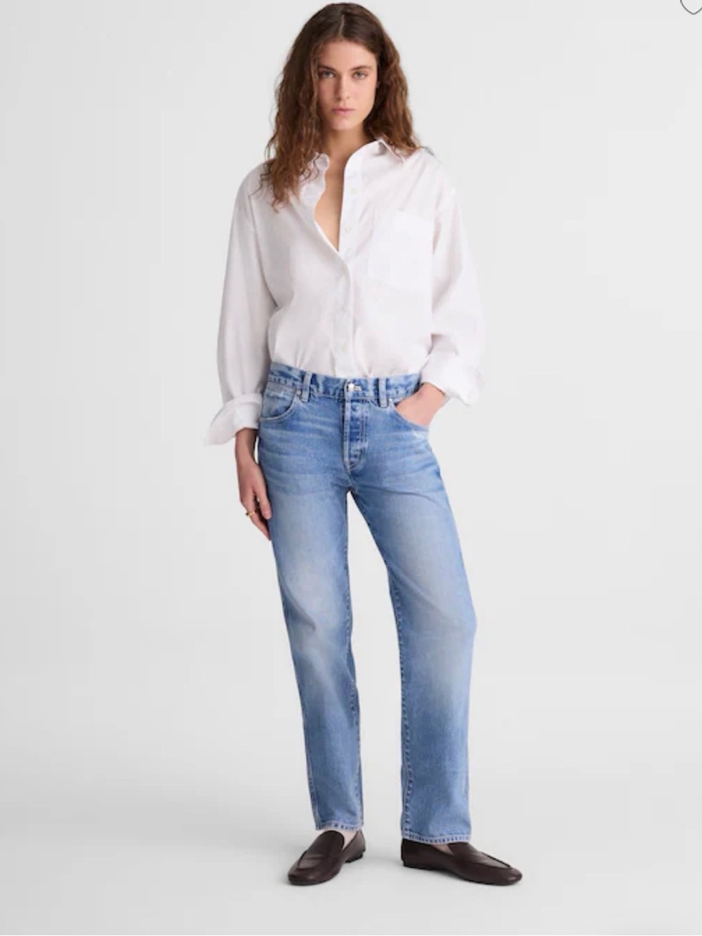 Madewell The Dean Easy Straight Light Blue Straight-Leg Jeans Women's Sz 29 EUC